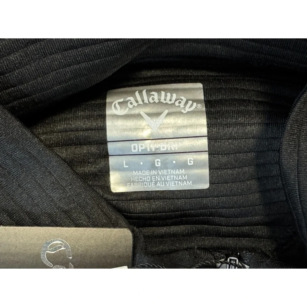 Callaway Golf Ottoman Quarter Zip Base Layer Pullover Mens L NWT Opti-Dri Black - Picture 5 of 12